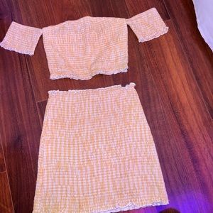 Two piece yellow gingham set